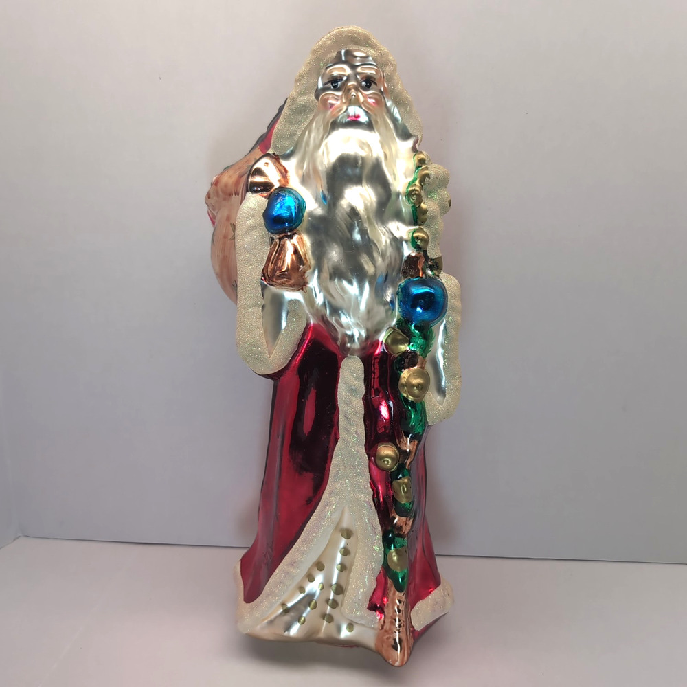 Midwest‎ of Cannon Falls Mercury Glass Santa Figurine Toy Bag Christmas 13"